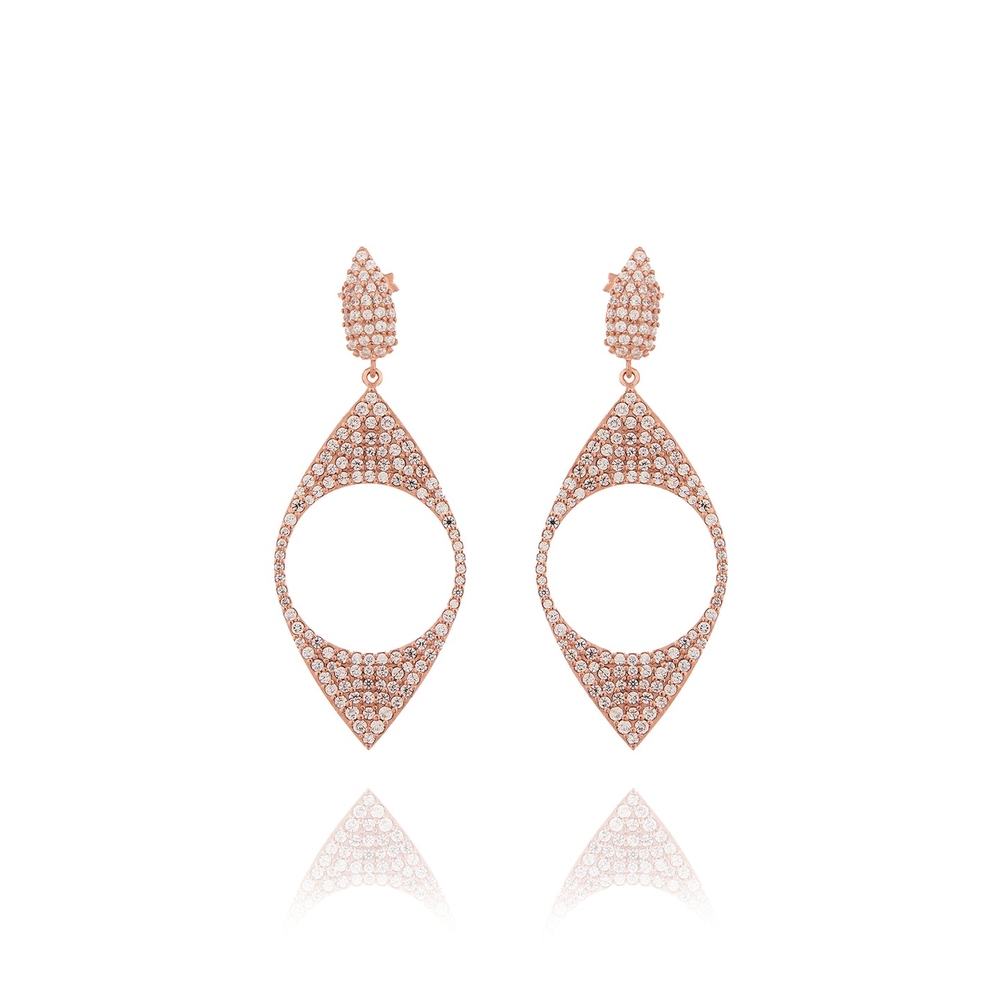 Naveta Pair Earrings - Pink Gold Plated