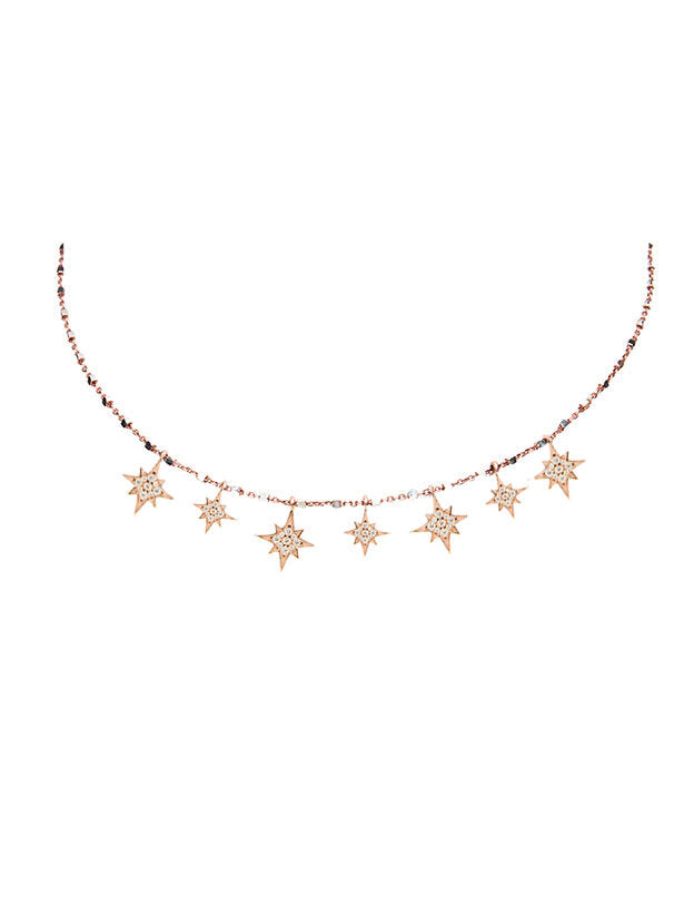 Stars Choker - Pink Gold Plated