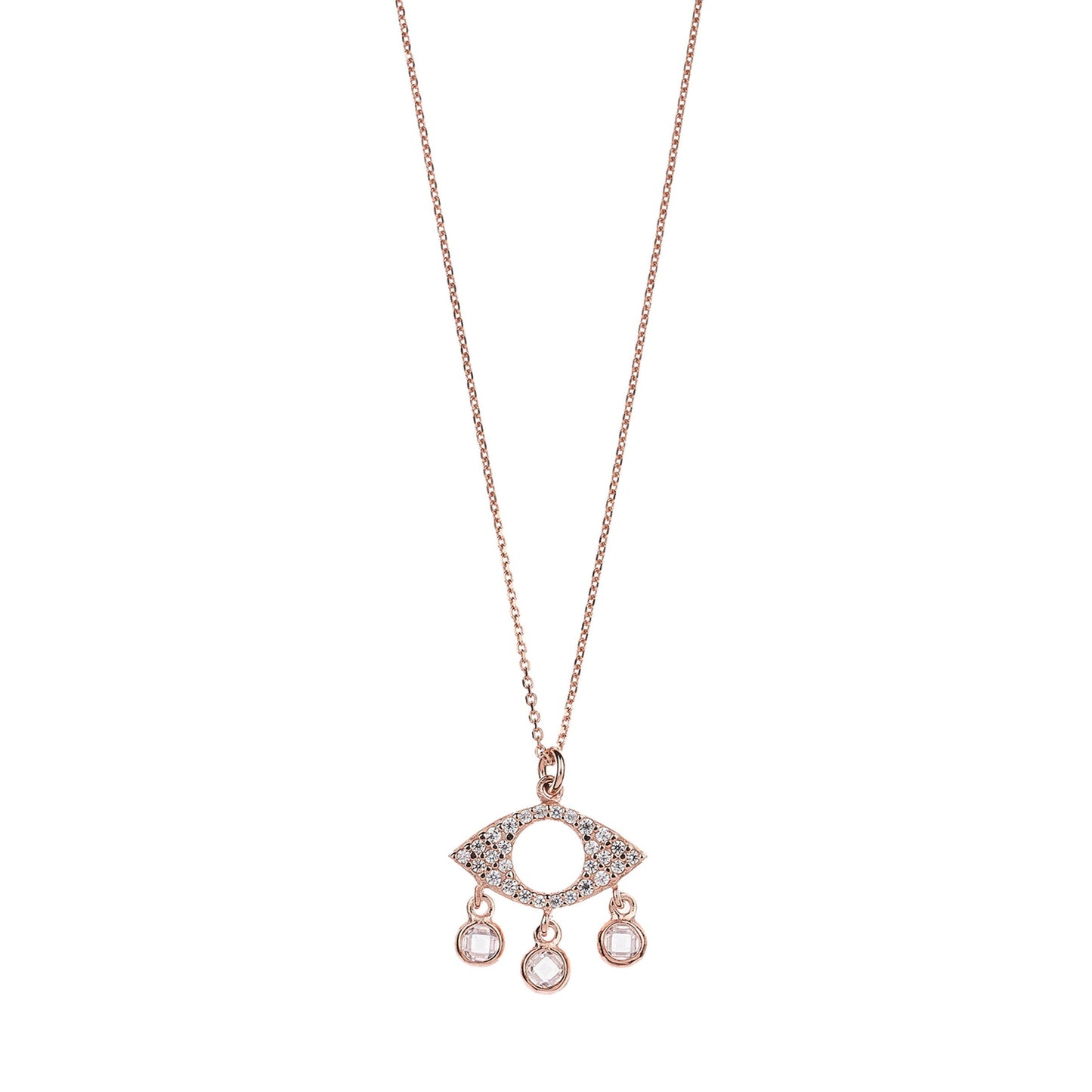 Eye Drops Necklace - Pink gold plated