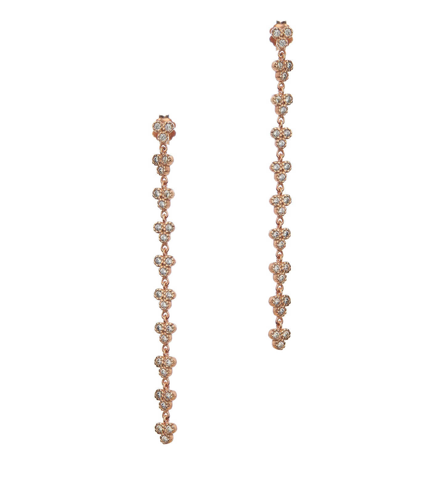 Dew Long Pair earrings - Pink Gold Plated