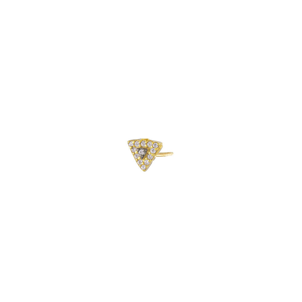 Triangle Single Stud Earring - Gold Plated