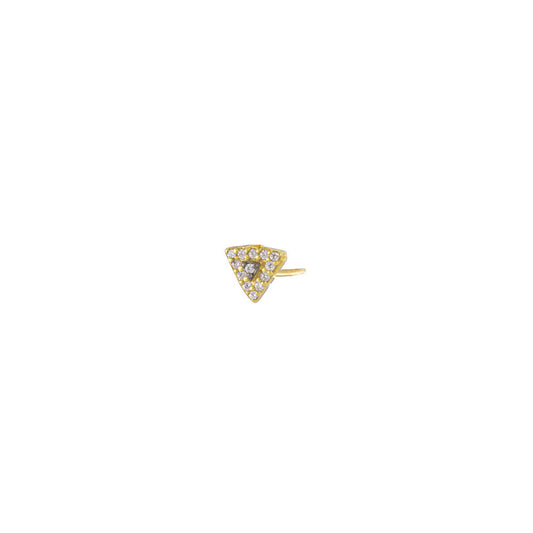 Triangle Single Stud Earring - Gold Plated