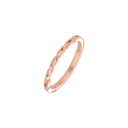 Thin Chain Ring - Pink Gold Plated