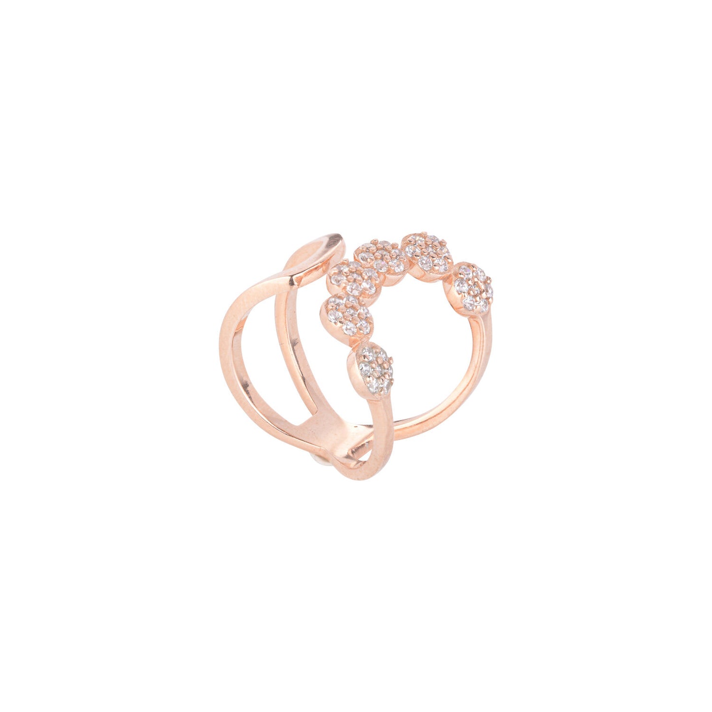 Bubble Open Ring - Pink Gold Plated