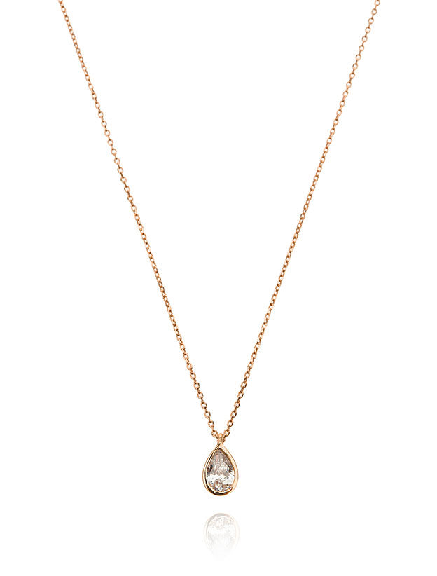 Naveta Necklace - Pink Gold Plated