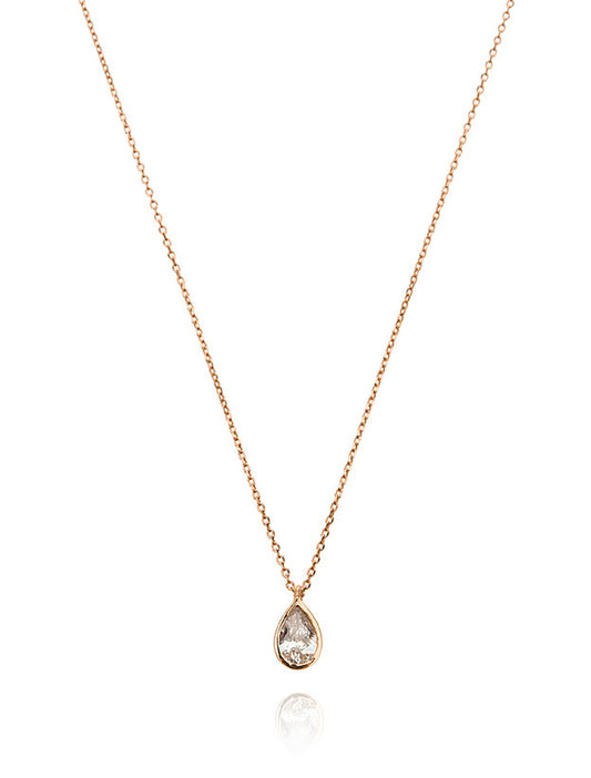 Naveta Necklace - Pink Gold Plated