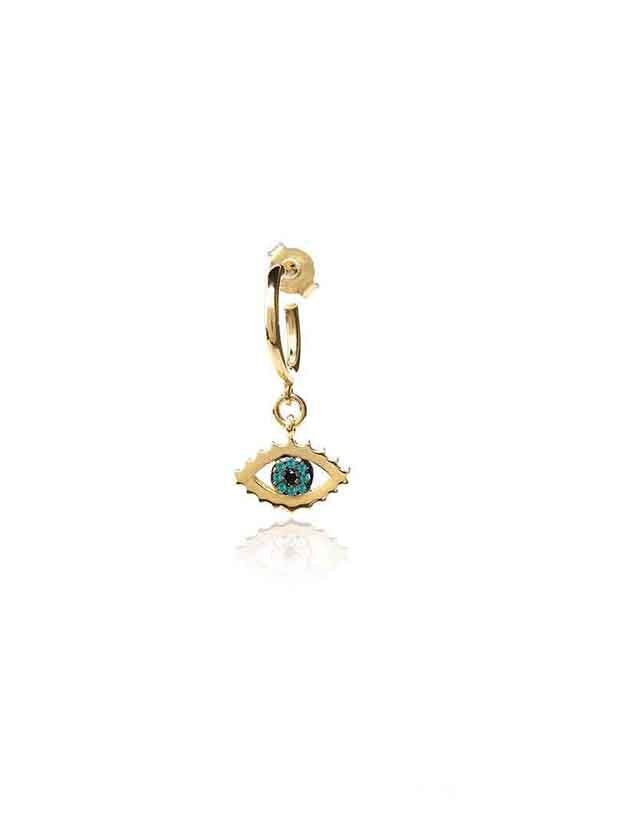 Charming Single Evil Eyes - Gold Plated