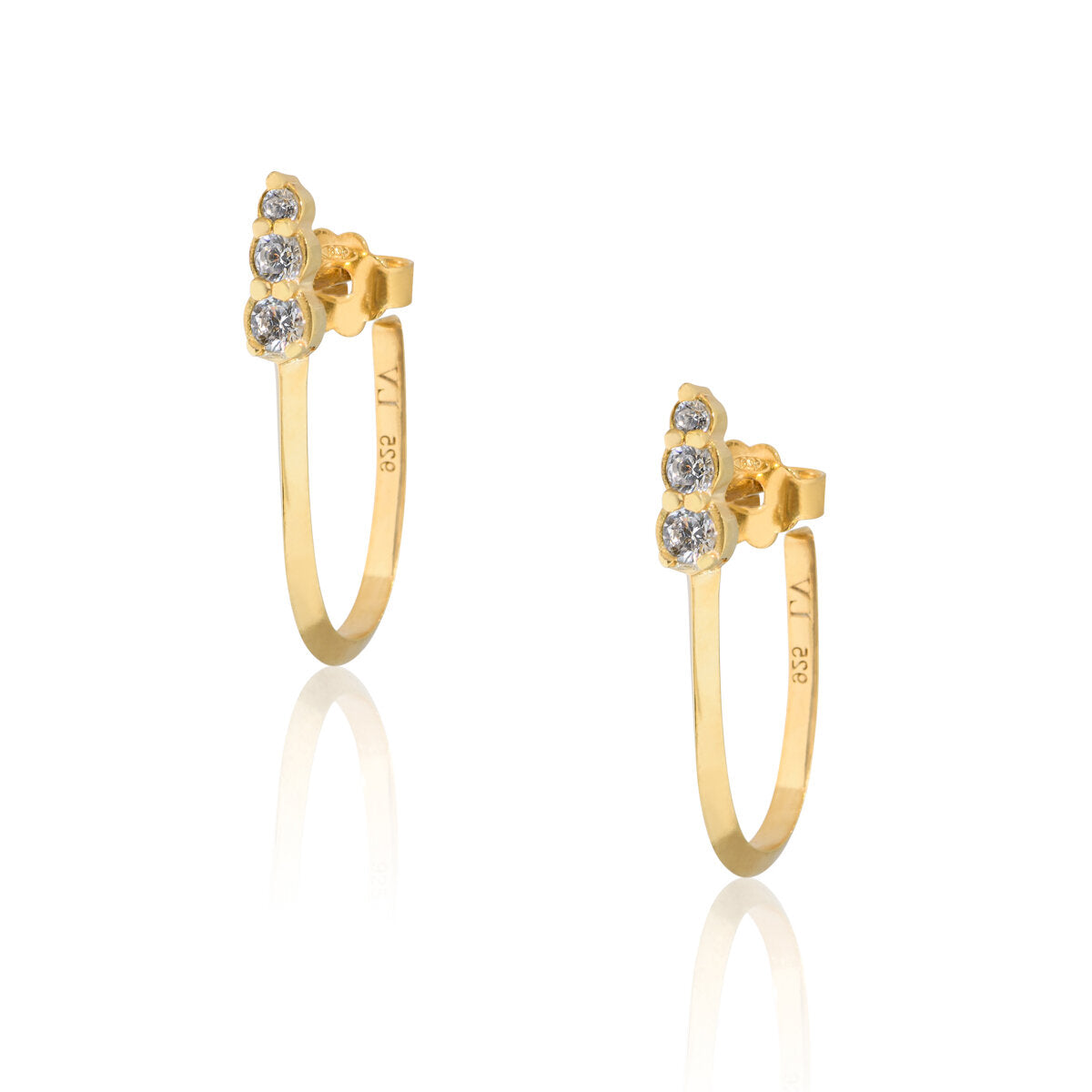 Hook Pair Earrings - Gold Plated