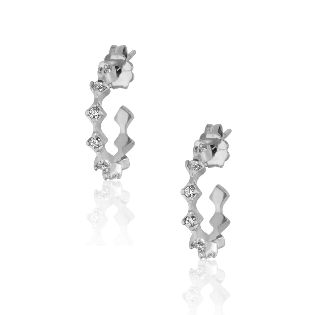 Rhombus Hoops Pair Earrings - Antique