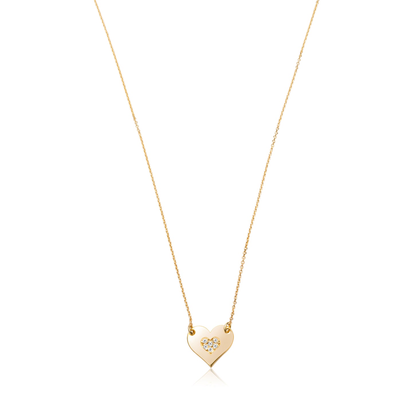 Double Heart Necklace - Gold Plated