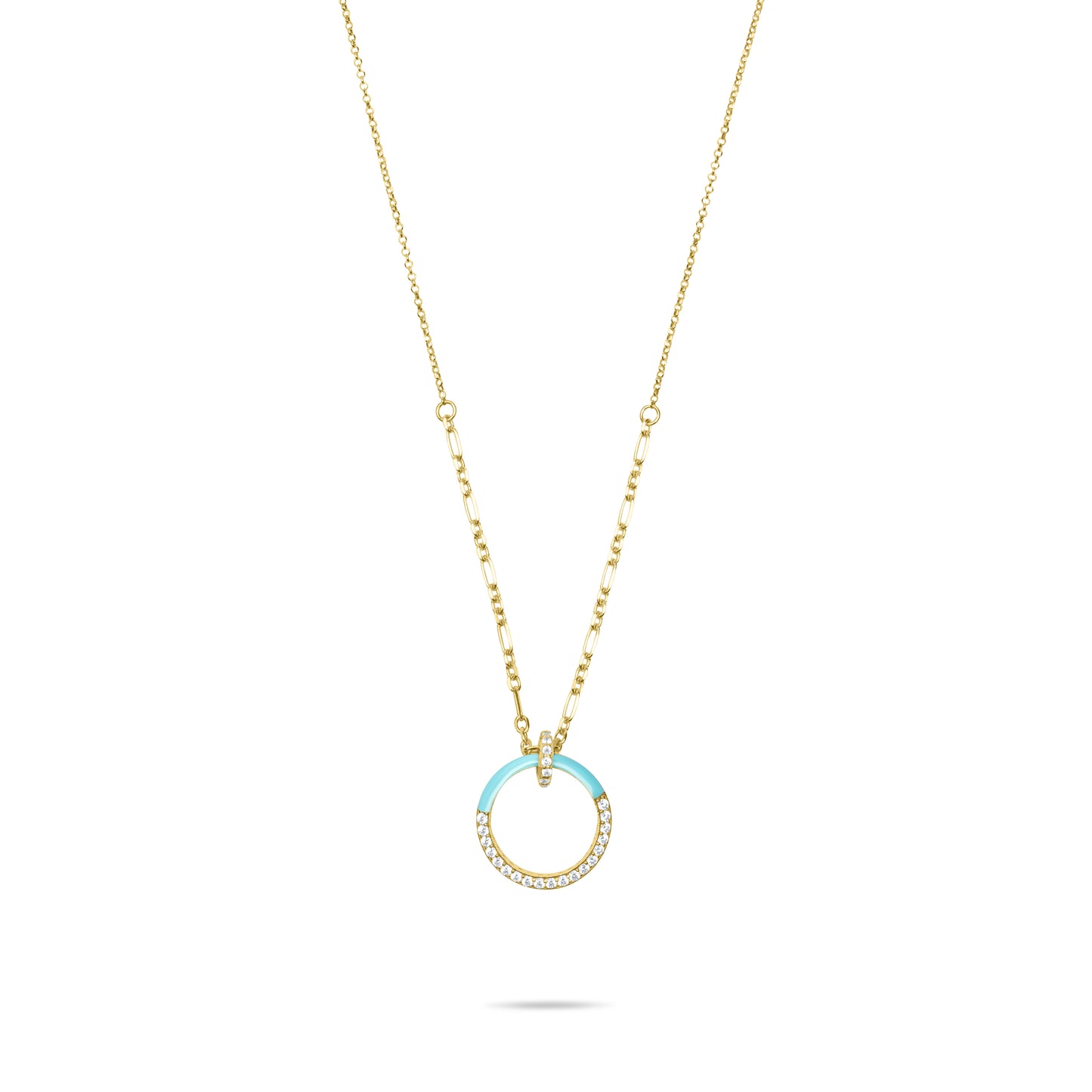 Turquoise Infinity Necklace - Gold Plated