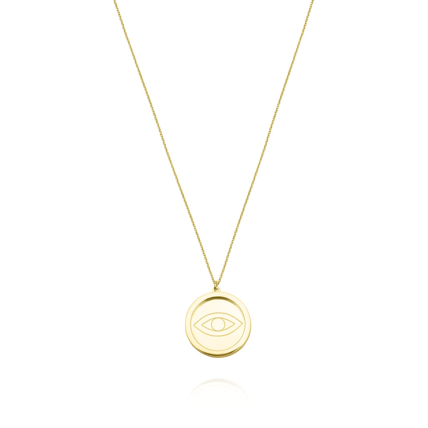 Eye Coin Necklace - Gold Plated