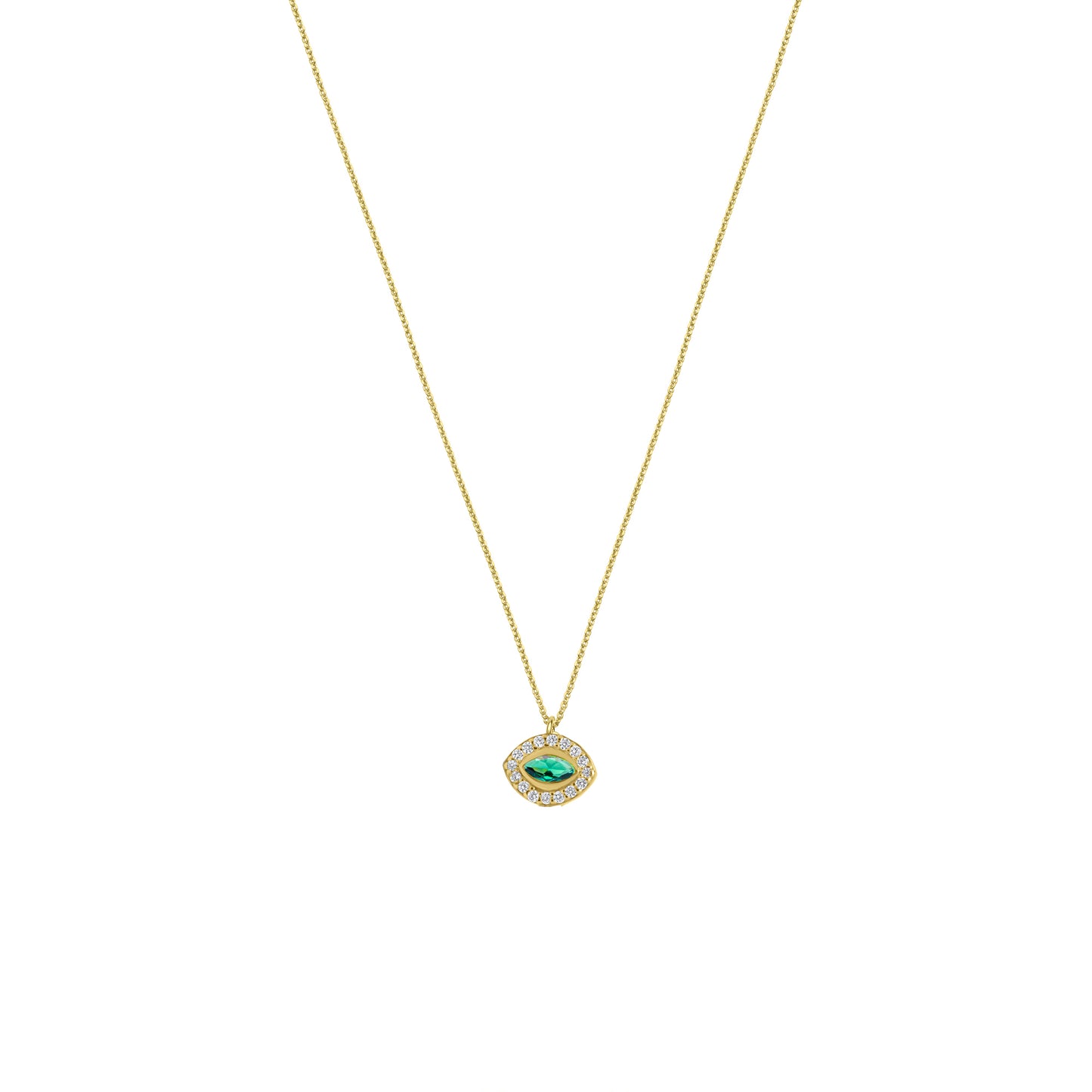 Emerald Naveta Eye - Gold Plated