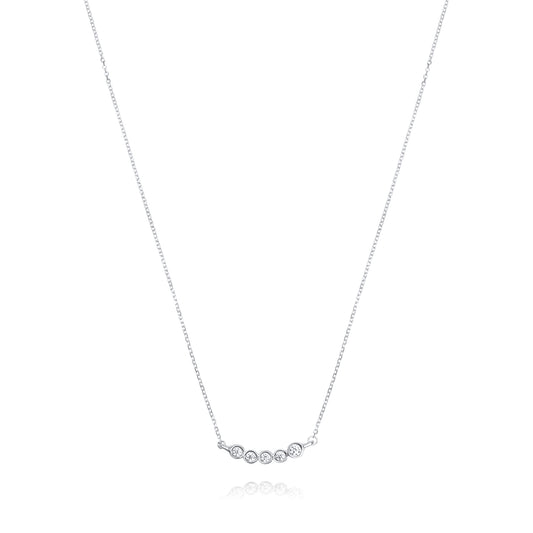 Smiley 9k White Gold Necklace