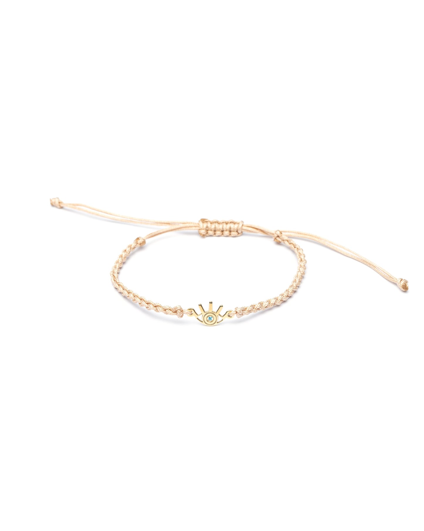 Eyelash Bracelet with Aqua - Gold Plated