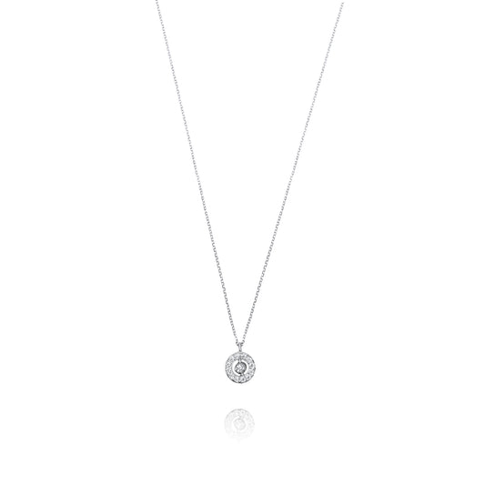 Circle 9k White Gold Necklace
