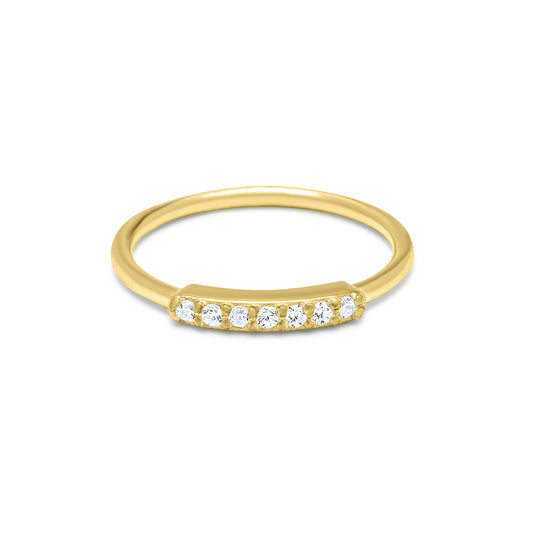 White Half Ring - Gold Plated