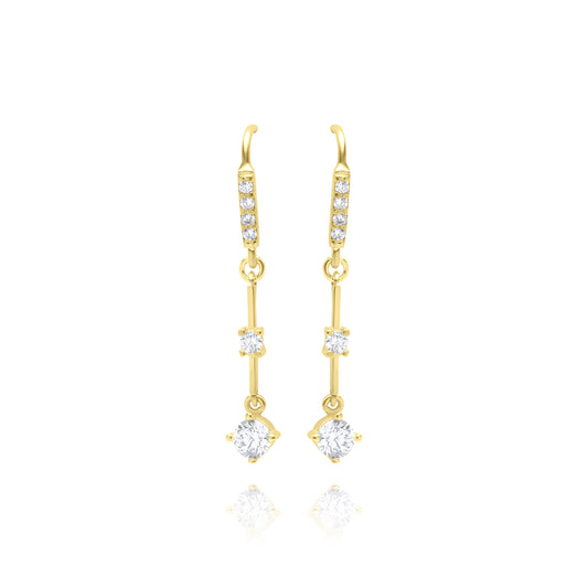 Bar Drop Pair Earrings - Gold Plated