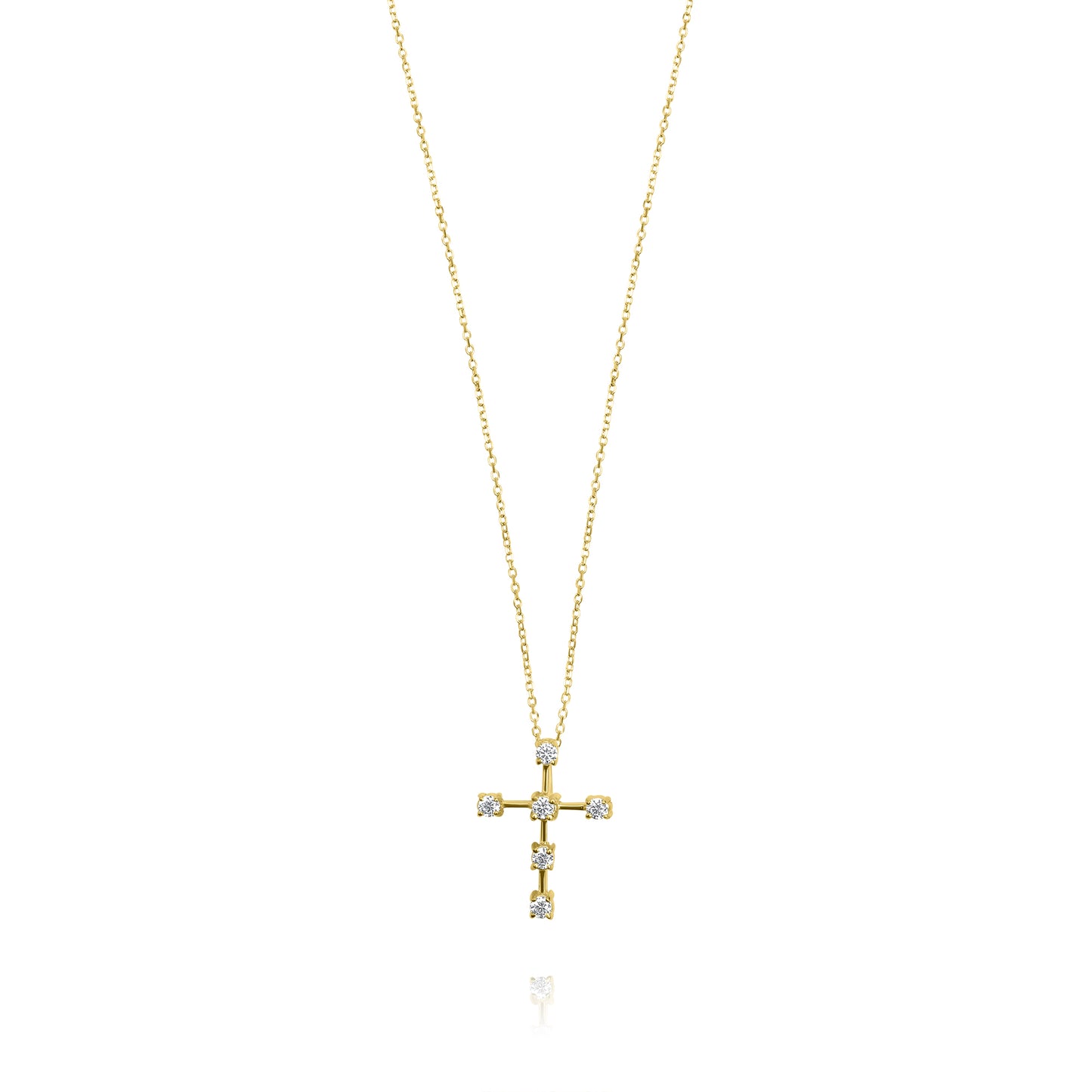 Mini Cross 9k Yellow Gold Necklace
