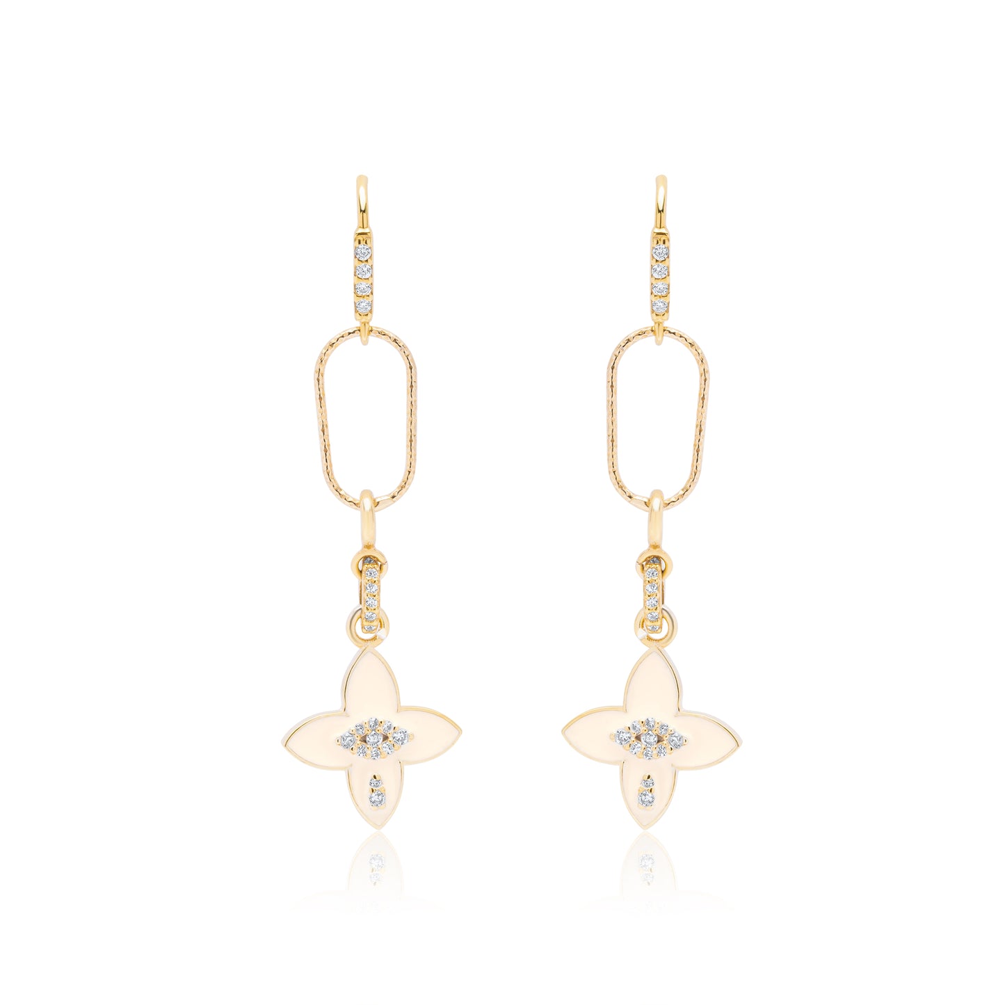 Ivory Power Flower Pair Earrings - Gold Plated