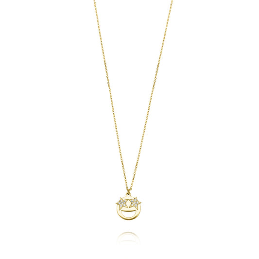 Star Eyes 9k Yellow Gold Necklace