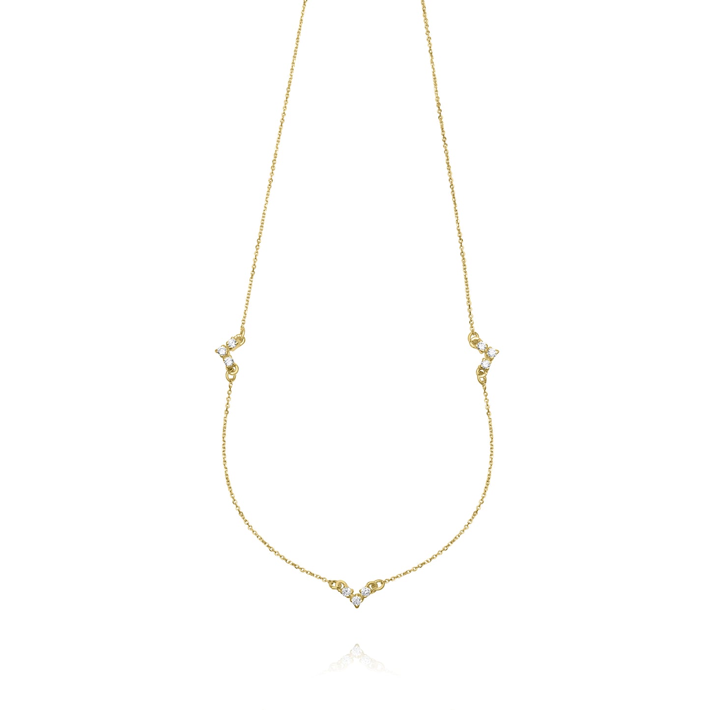 Three V necklace - Gold Plated