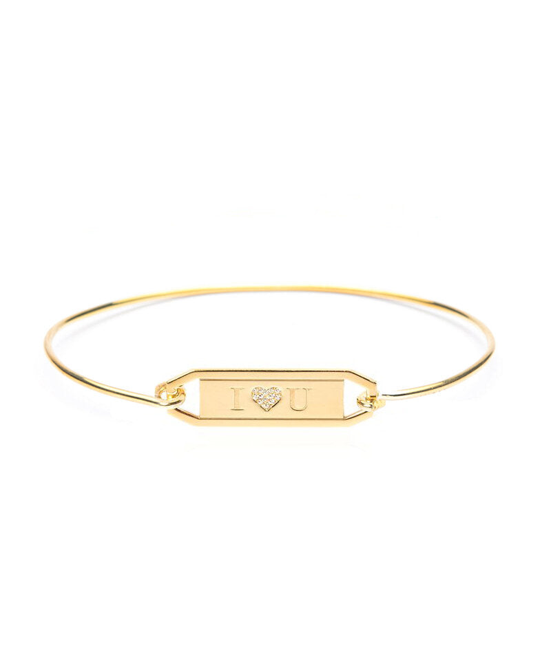 Custom Bracelet with Heart Bracelet - Gold Plated