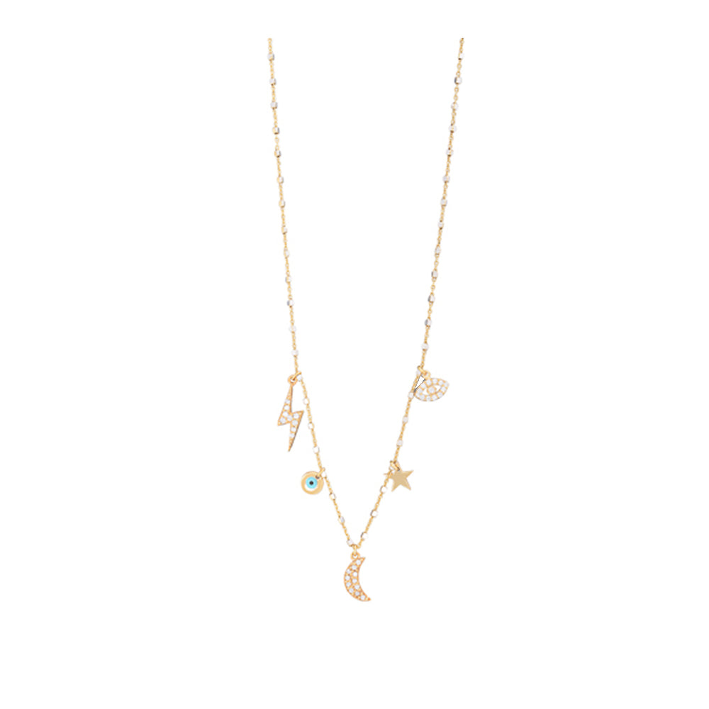 Charm necklace - Pink Gold Plated