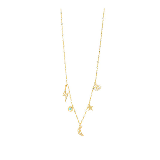 Charms necklace - Gold Plated