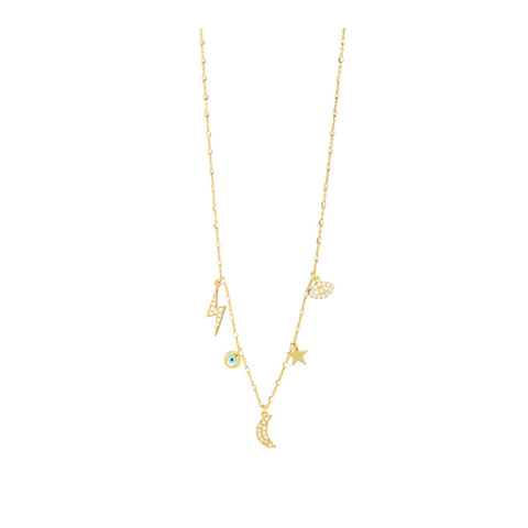 Charms necklace - Gold Plated