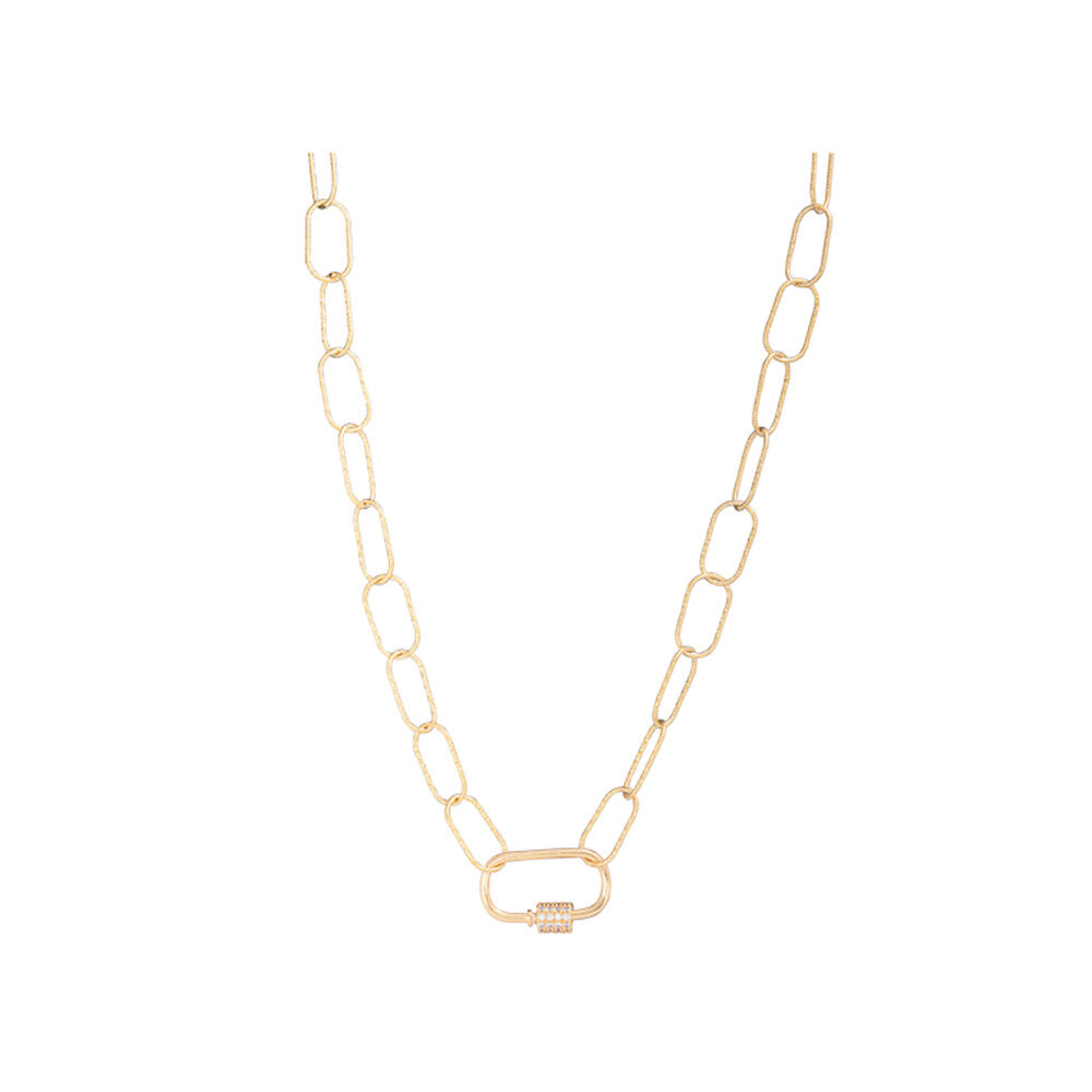 Lock Chain Necklace - Gold Plated