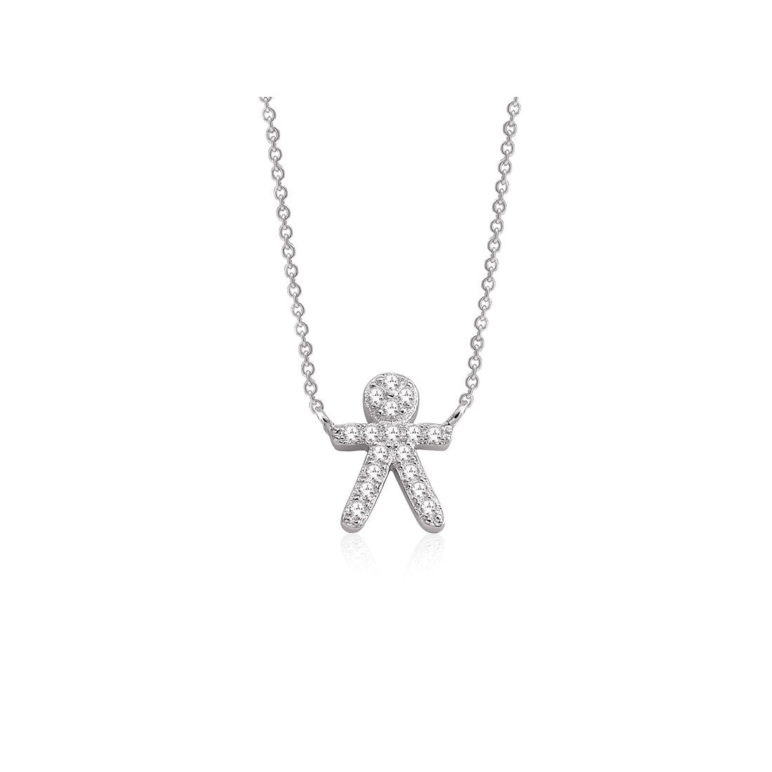 Boy Necklace With Stones - Silver
