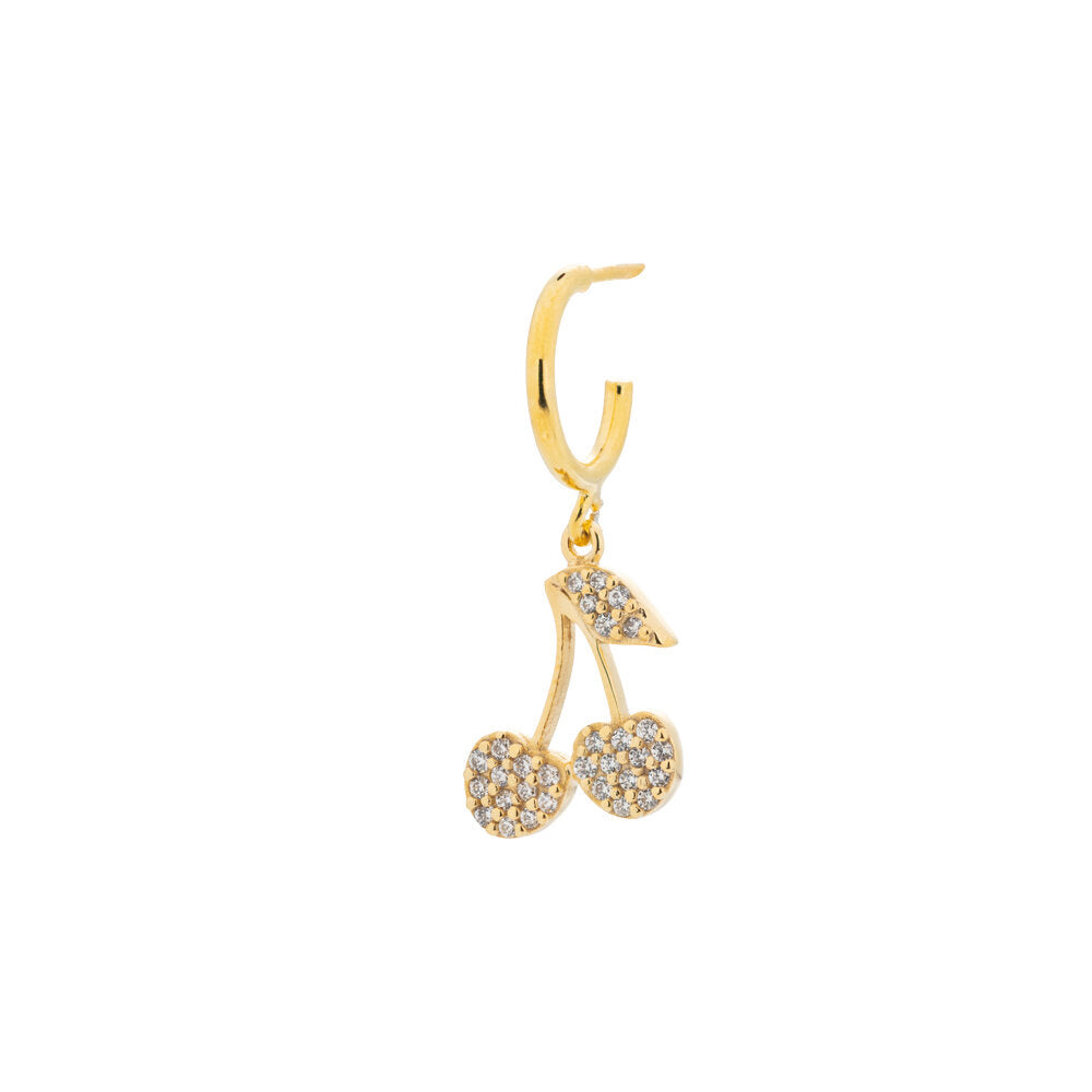 Cherry Single earring - Gold plated