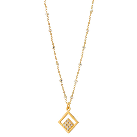 Three Rhombus Necklace - Gold