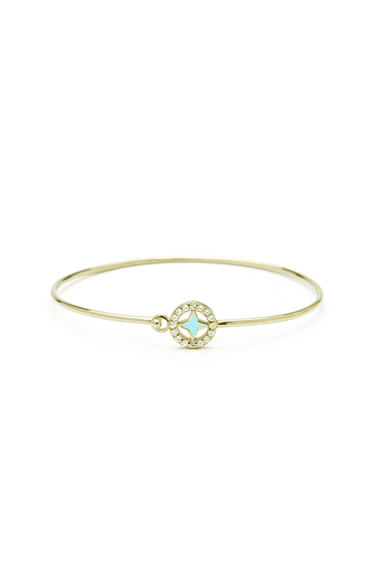 Turquoise Cross Bracelet - Gold Plated