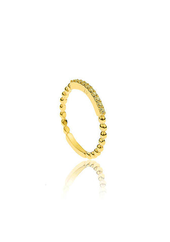 Trickle Ring with stone - Gold Plated