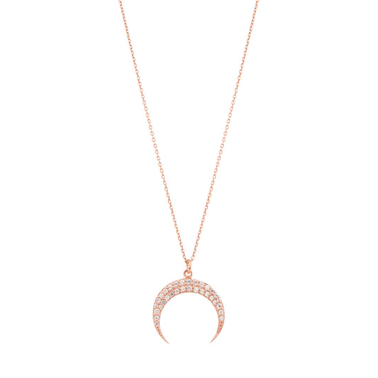 White Bone necklace - Pink Gold Plated
