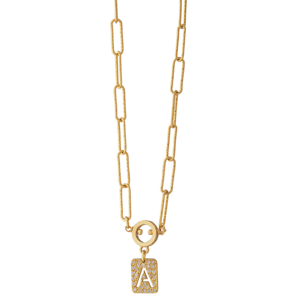 Custom Pave Monogram - Gold Plated