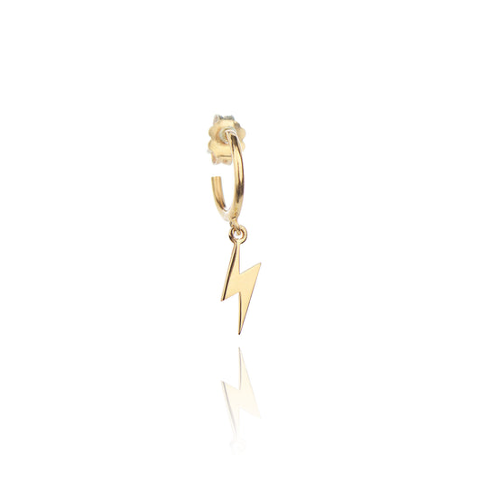 Lightning Single Hoop Earring - Gold Plated