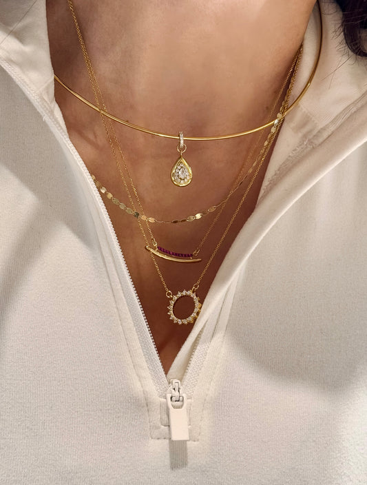 Tear Pendant Collar - Gold plated