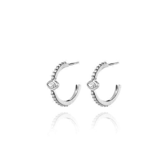 Naveta Pair Hoop Earrings - Antique