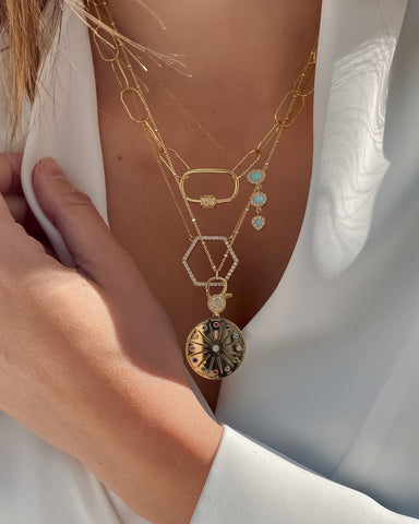 Hexagon Necklace - Gold Plated