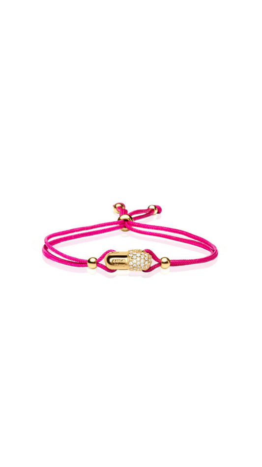 Magenta Pave Vitamin 26mg Bracelet - Gold Plated