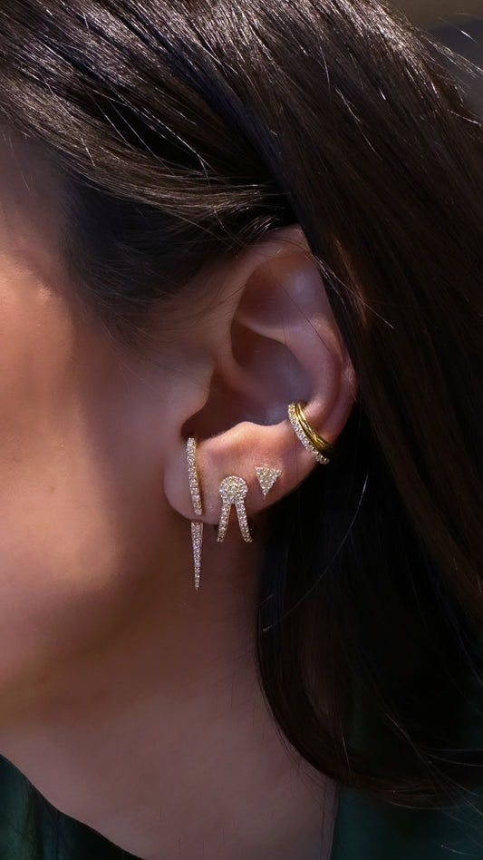 Double Pair Hook Earrings - Gold Plated