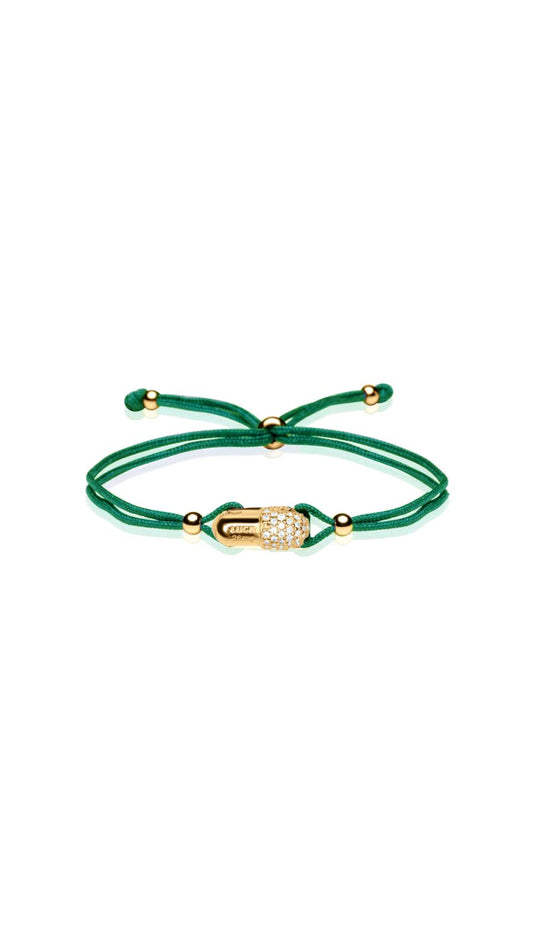 Green Pave Vitamin 26mg Bracelet - Gold Plated