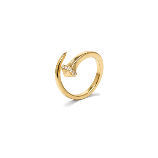 Horseshoe Nails Ring - Gold Plated