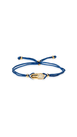 Blue Pave Vitamin 26mg Bracelet - Gold Plated