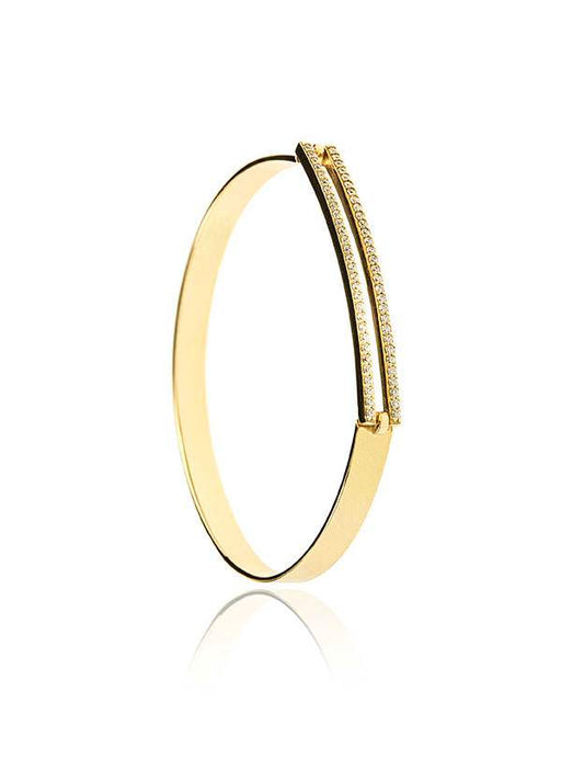 Double Line Bangle - Gold Plated