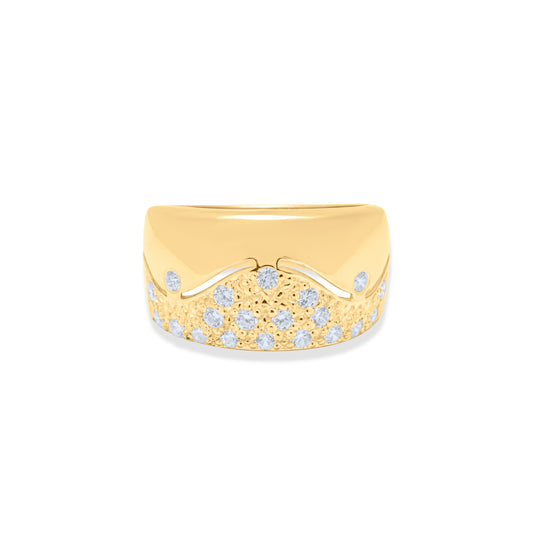 Chunky Zic Zac Ring - Gold Plated