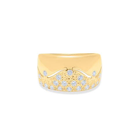 Chunky Zic Zac Ring - Gold Plated